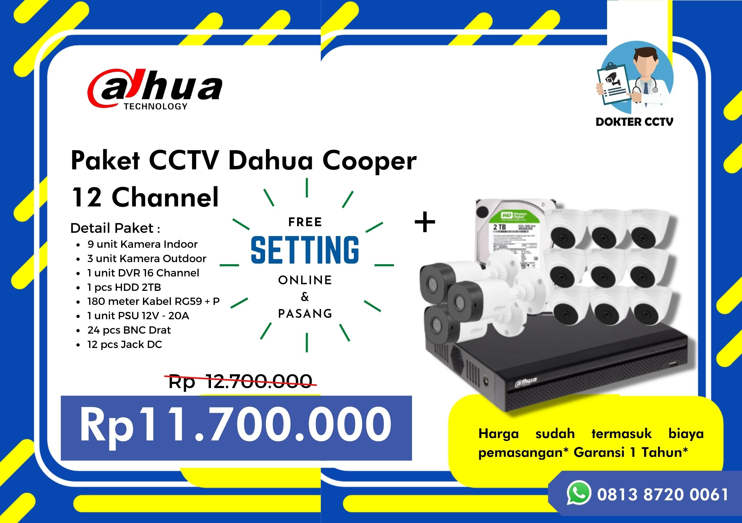 Paket CCTV Dahua Cooper 12  Channel