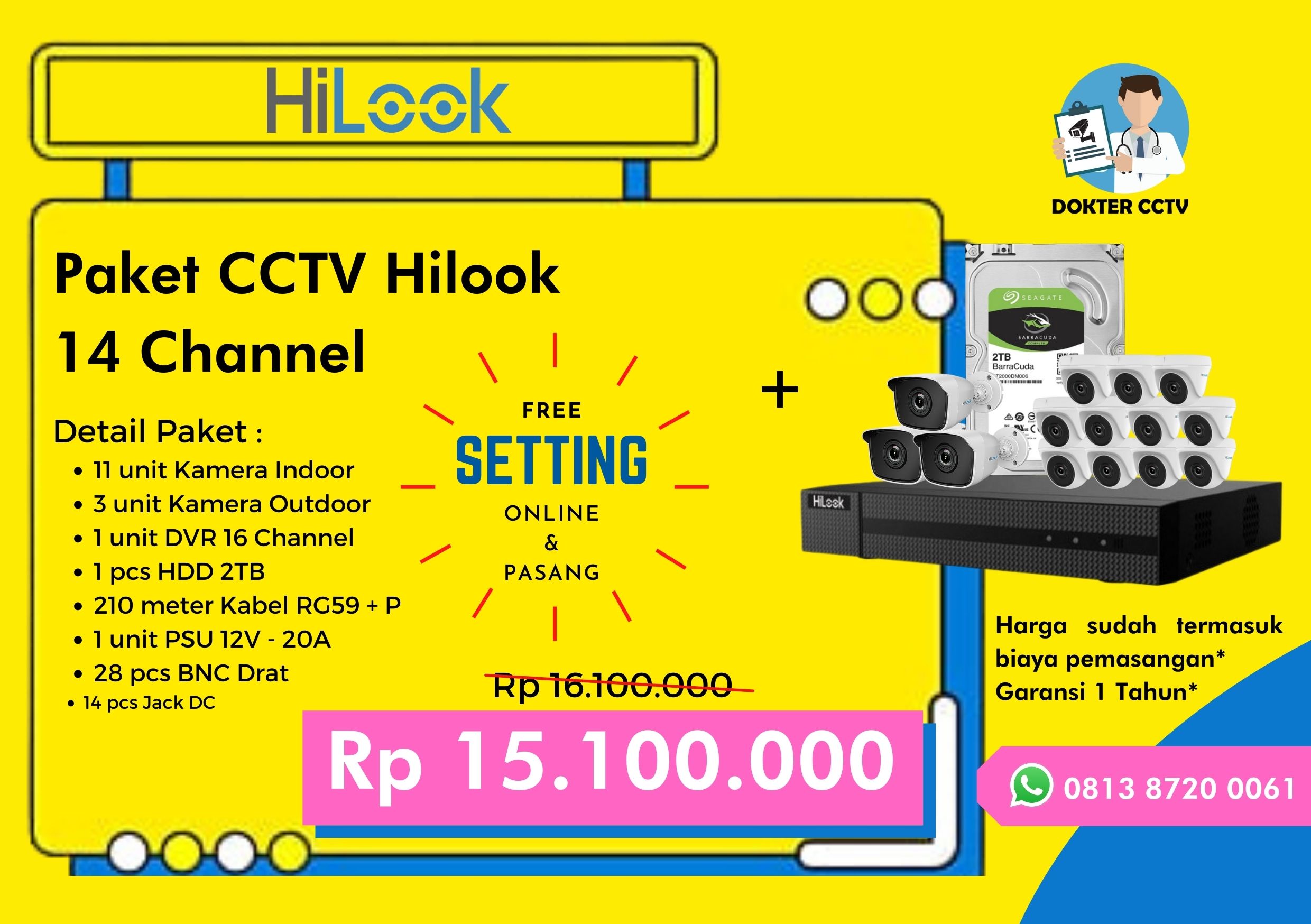 Paket CCTV Hilook 14 Channel