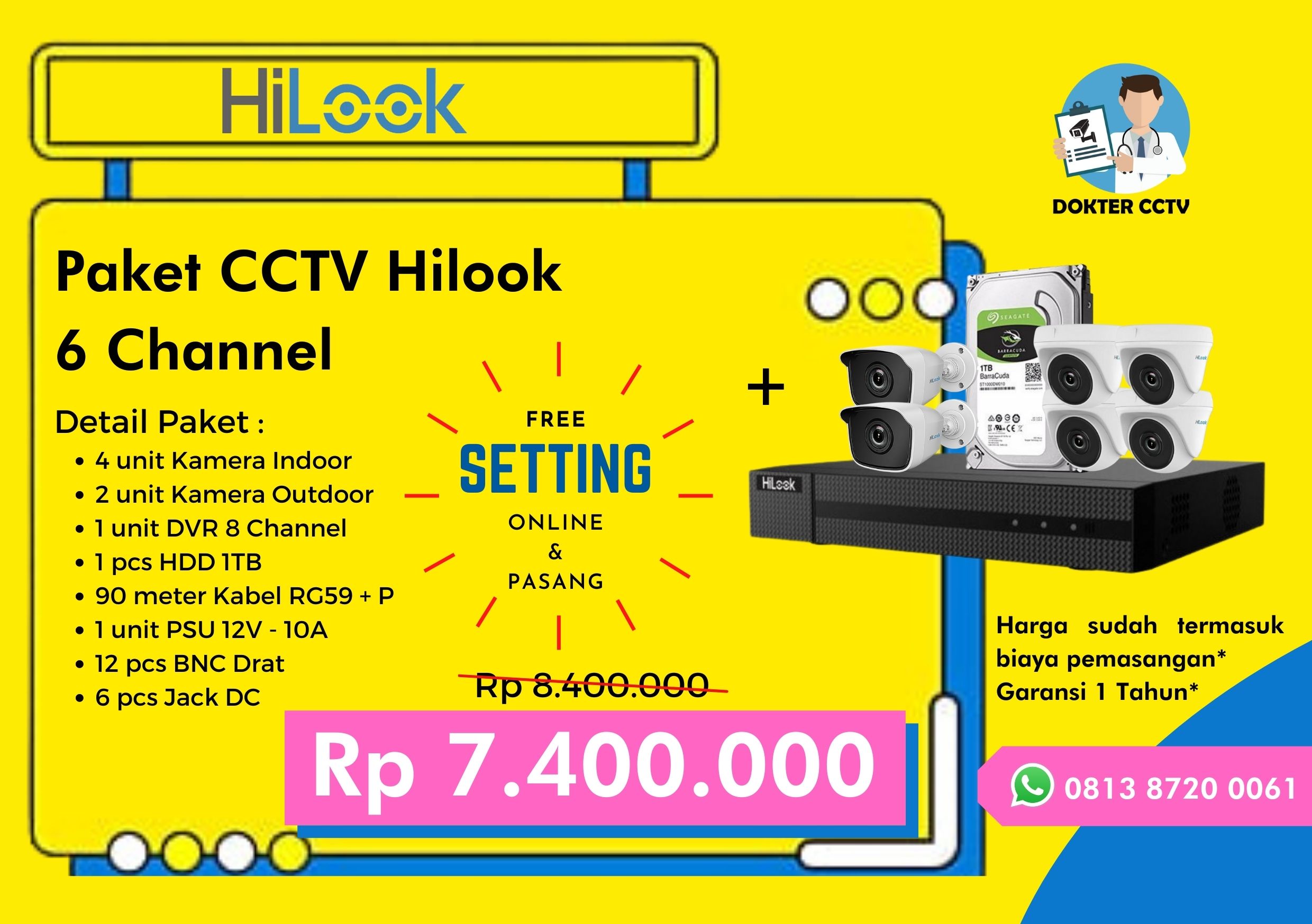 Paket CCTV Hilook 6 Channel