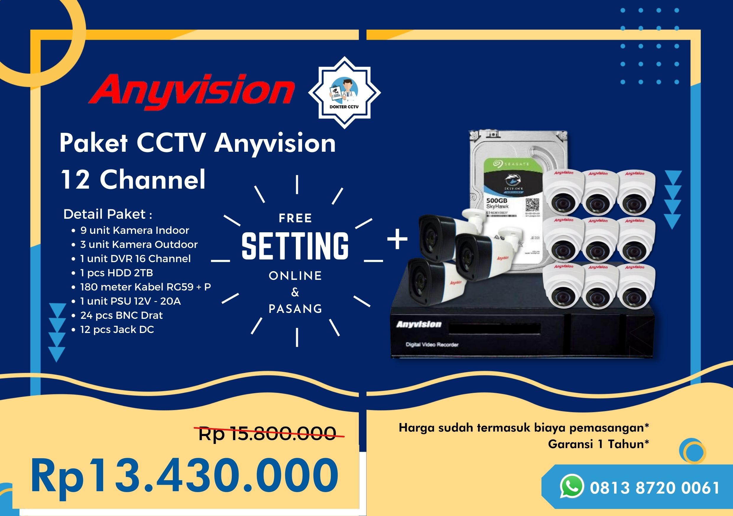 Paket CCTV Anyvision 12  Channel