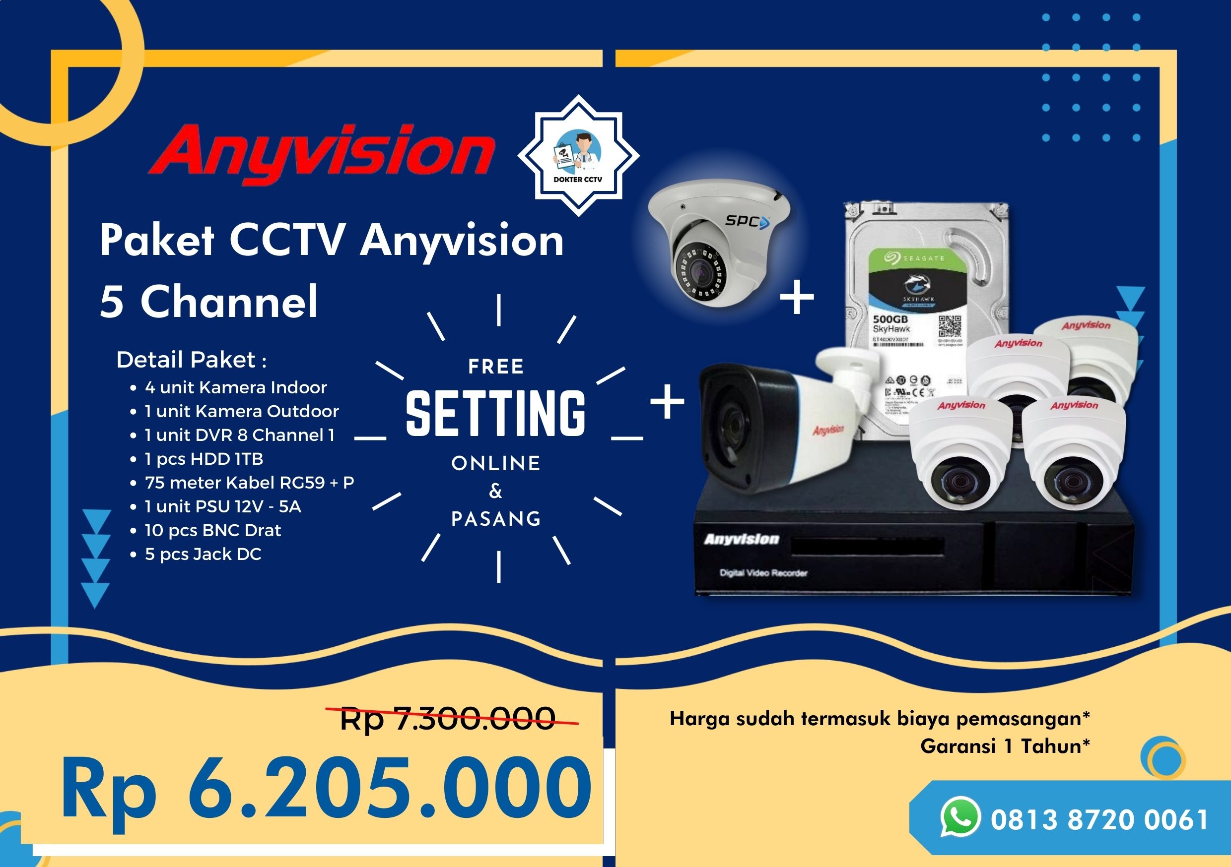 Paket CCTV Anyvision 5 Channel