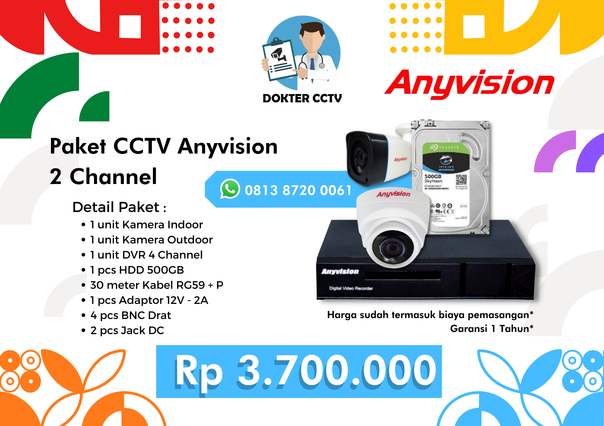 Paket CCTV Anyvision 2 Channel